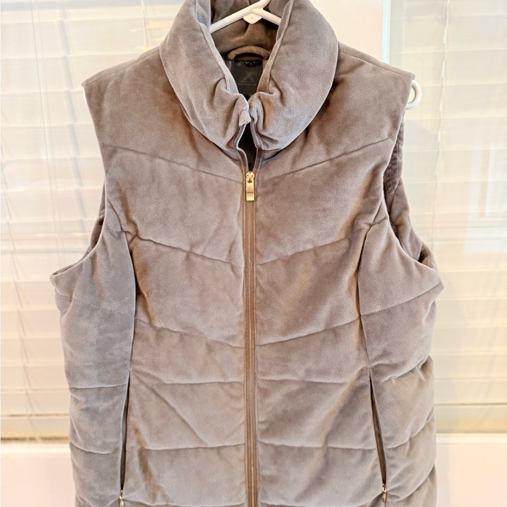 Women's Taupe Color Puffer Vest
